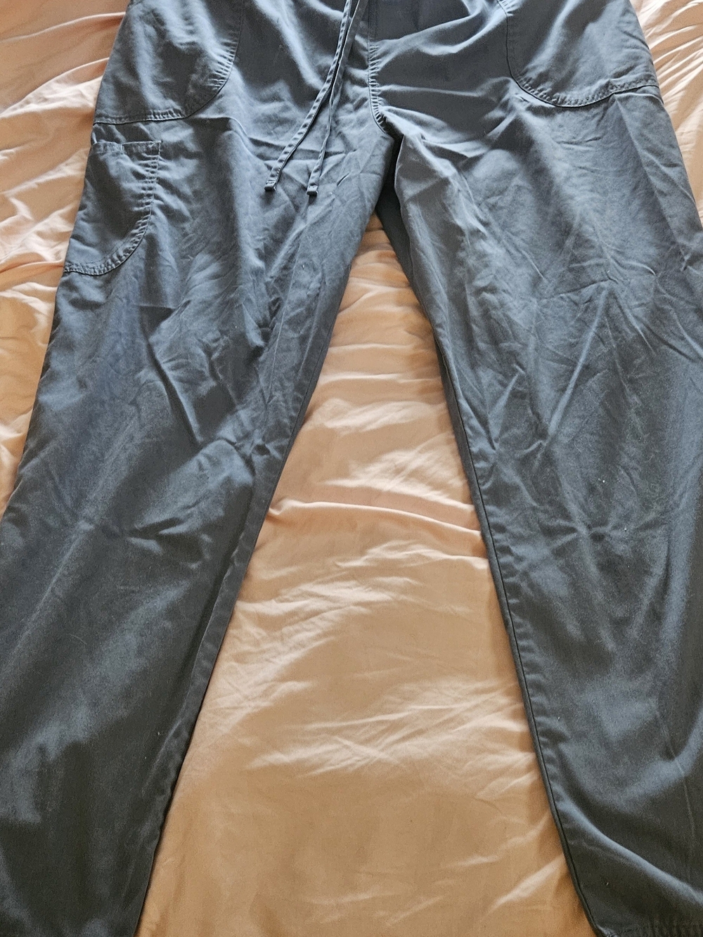 Scrubstar Men's Cargo Drawstring Pants - Blue